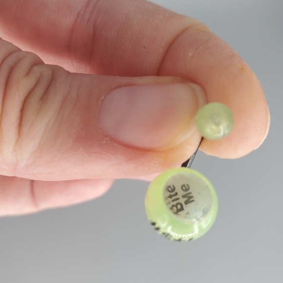 Neon Green Plastic Magic 8 Ball Belly Ring - Picture 6 of 6